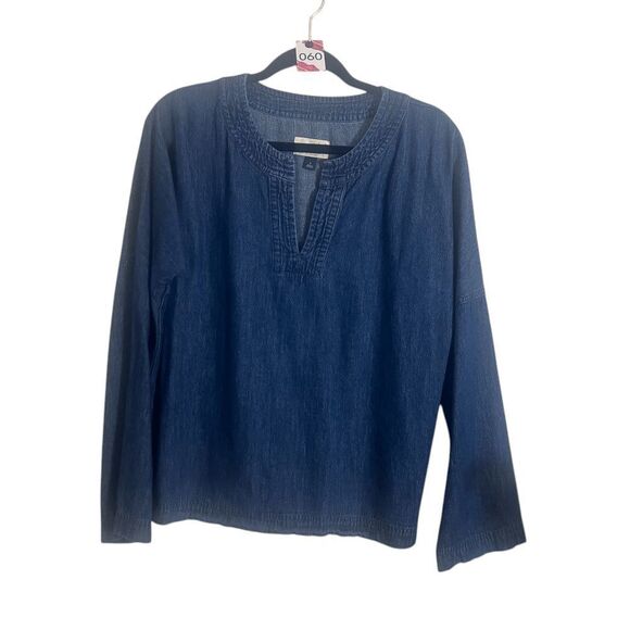 Universal Thread Womens Denim Pullover Small Blue Tunic Chambray - Picture 1 of 3